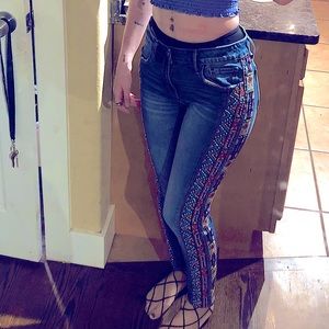 Women’s skinny jeans with embroidery buy Driftwood